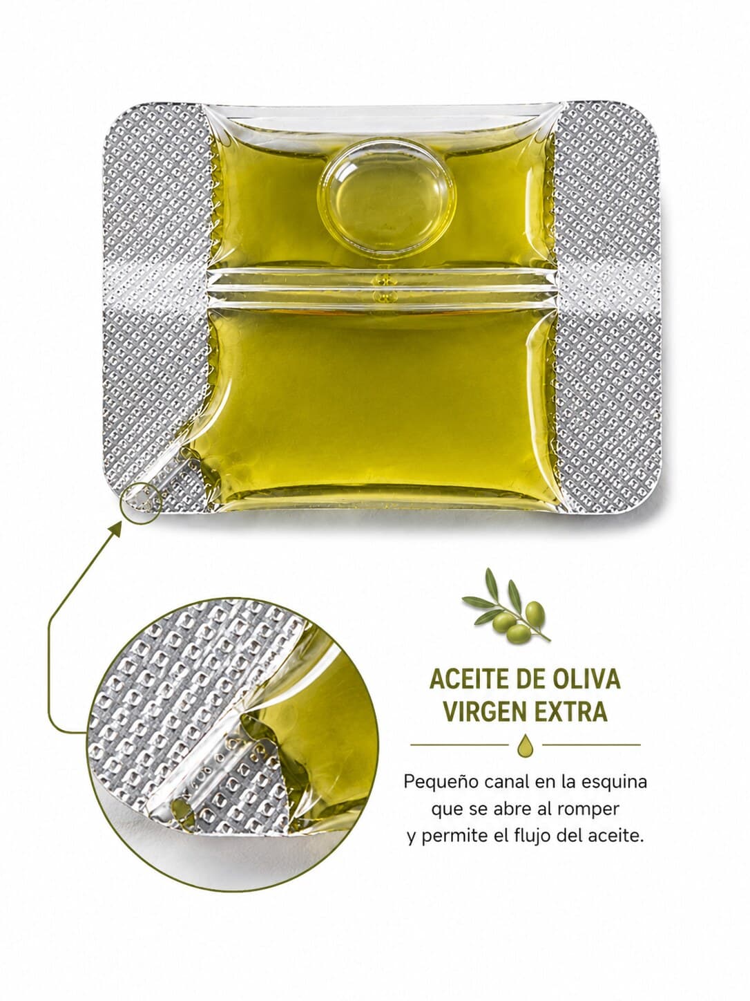 Sachet de aceite de oliva personalizado Servpack